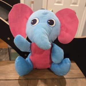 Blue and Pink Elephant Plush Toy